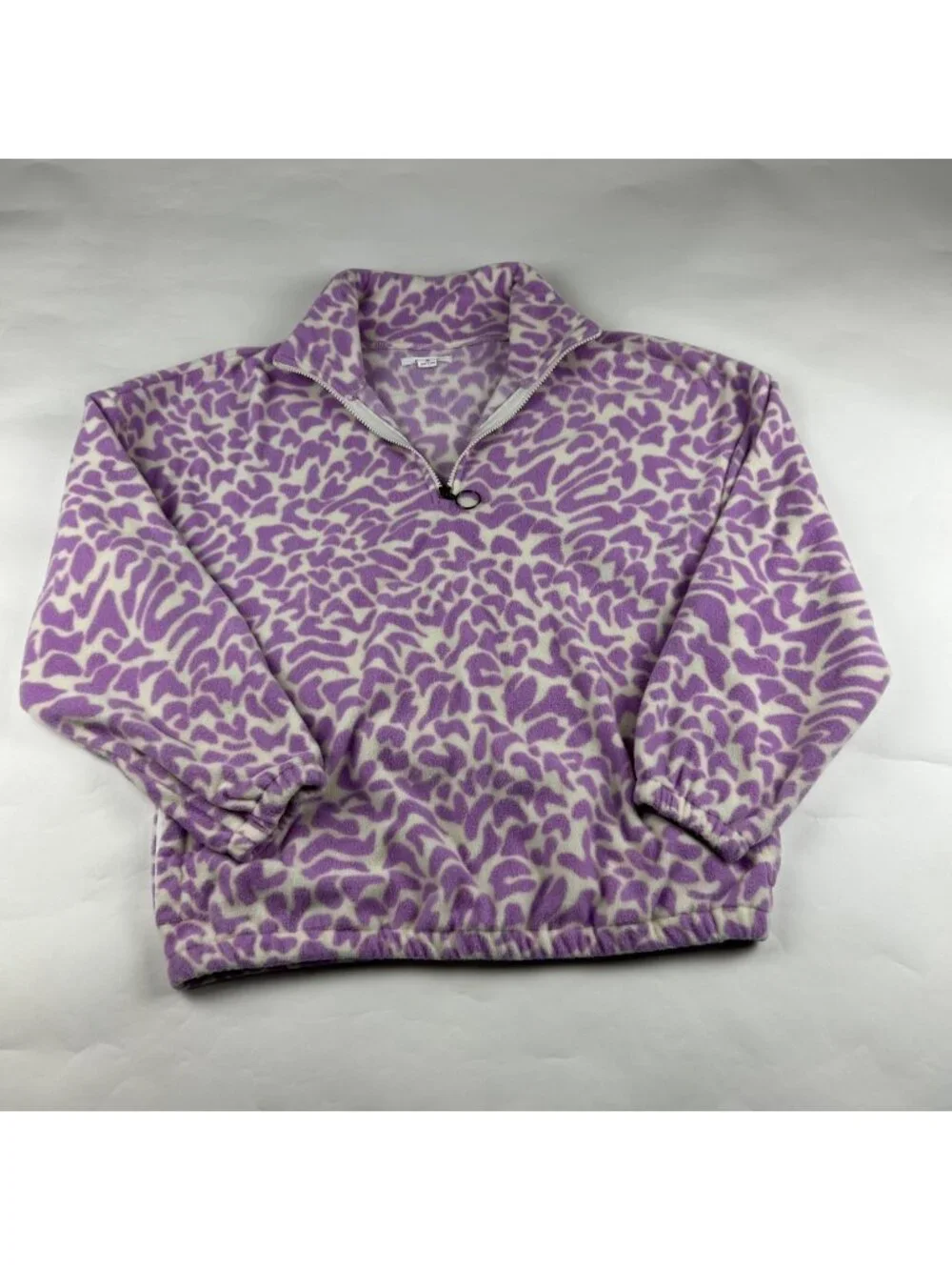 O'Neill Purple Modern Leopard Print Fleece Pullover Half Zip Jacket M